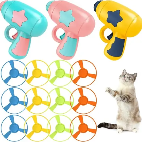 15pcs Upgraded Flying Disc Dog & Cat Toy ,Durable Plastic Discs Suitable for Training, Fetch, Retrieval - Interactive for Chasing for All Breeds of Cats and Small Dogs ( for /Outdoor Play) fidget tok new laser fly digi Summerv