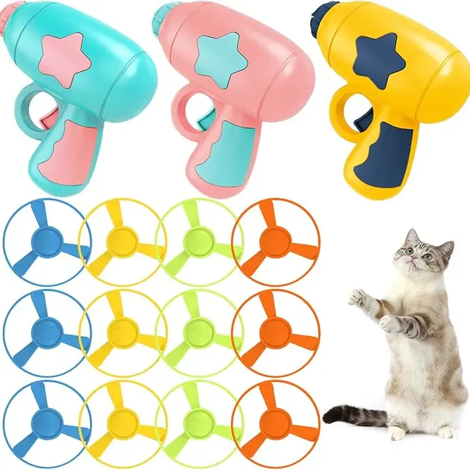 15pcs Upgraded Flying Disc Dog & Cat Toy ,Durable Plastic Discs Suitable for Training, Fetch, Retrieval - Interactive for Chasing for All Breeds of Cats and Small Dogs ( for /Outdoor Play) fidget tok new laser fly digi Summerv