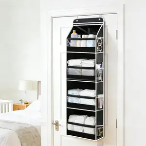 Over The Door Organizer - Behind Door Hanging Shelves with 10 Mesh Pockets and Clear Windows, Closet Organizers and Storage for Bathroom, Bedroom, Nursery