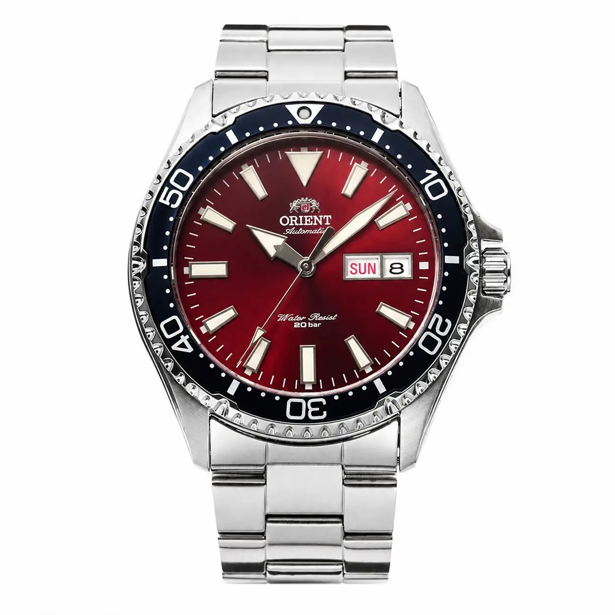Men's Automatic Diving Watch - 200M Water Resistant, Rotating Bezel, Day-Date Display, Luminous Dial, Stainless Steel Bracelet, Classic Sports Wrist Watch