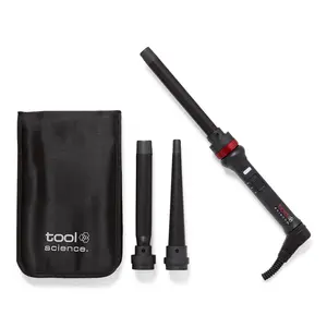 Tool Science Curl 3 HD Curling Iron, 1/2 Inch Oval Ribbon Wand with Tourmaline Ceramic Technology, Emits Negative Ions