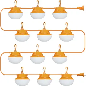 120FT Construction String Lights 180W String Work Light for Construction Jobsites, 18000Lumen Temporary Construction Work Lighting for Wide Application
