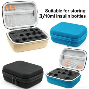 Handheld Peptide Box Insulin Bottle Holder, Medical Organizer, 15 Slots, Fits Standard 3/10ML Bottles, Color Options, Sponge Protection, Sold in case