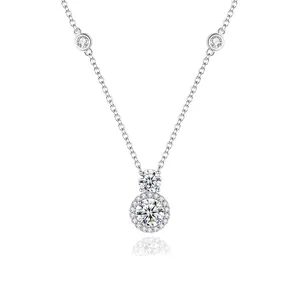 FANCIME "My Boo" Two Stones White CZ Sterling Silver Necklace
