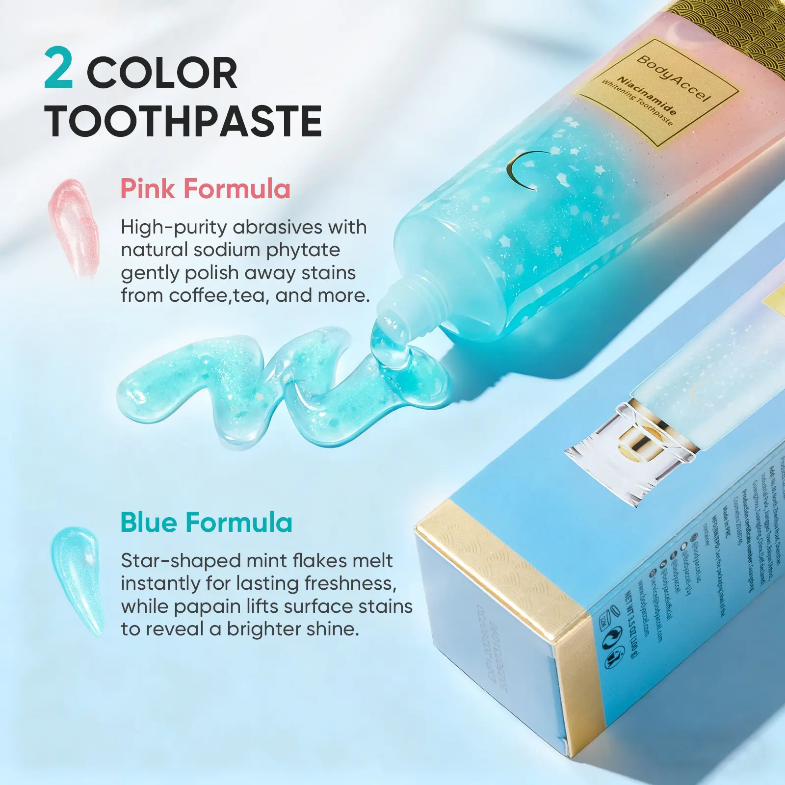 BodyAccel】 niacinamide toothpaste whitening with Cherry Blossom