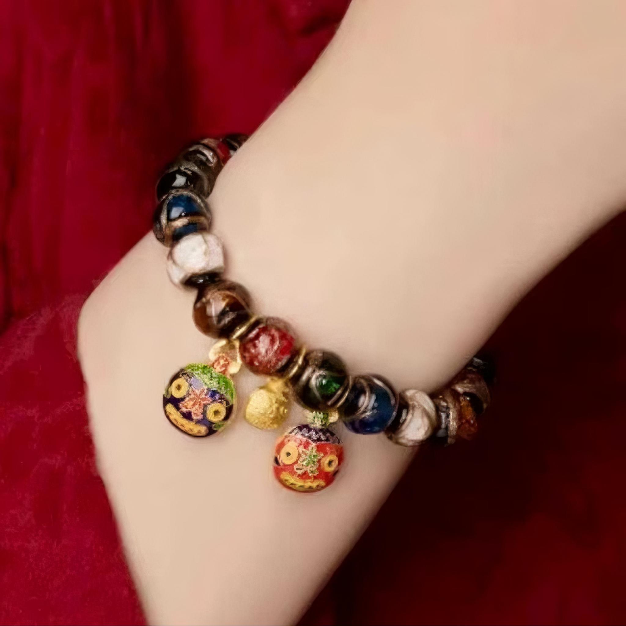 GEMRICH Temple sacred incense ash bracelet, Chinese feng shui beaded bracelet, Five Elements bracelet, wealth-attracting charm bracelet