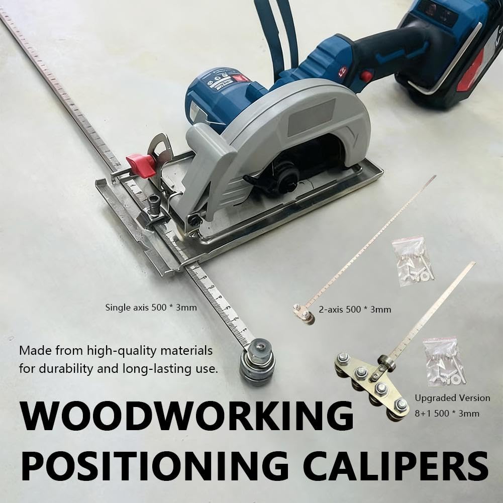Circular Saw Roller Guide,Positioning Calipers for Precise Measurements & Easy Wood Cutting, Adjustable Stainless Steel Positioning Caliper, Calipers for Circular Skill Hand Saw
