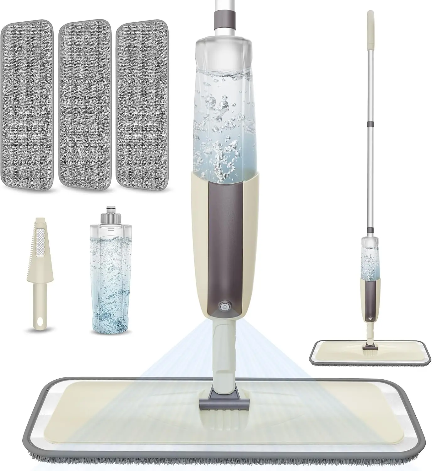 Spray Mops for Floor Cleaning: Wet Mop Floor Mop with Refillable Bottle | 3 Washable Pads for Swiffer Power Mop, Commercial Dust Mop Lightweight, for Hardwood Laminate Ceramic Tiles Multi-surface