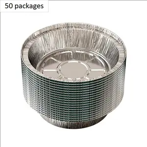 Aluminum Foil Paper for Air Fryer, Food Grade Thickened BBQ Aluminum Foil Tray, Round Aluminum Foil Bowl, Household Use, Kitchenware, Air Fryer Liners Disposable