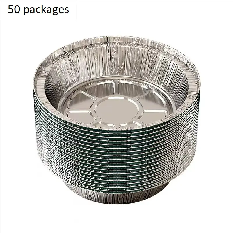 Aluminum Foil Paper for Air Fryer, Food Grade Thickened BBQ Aluminum Foil Tray, Round Aluminum Foil Bowl, Household Use, Cooking, Kitchenware, Air Fryer Liners Disposable