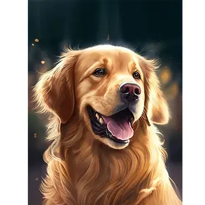 1Pcs Golden Retriever Puppy Acrylic Paint by Numbers 16x20in Unframed Beginner DIY Cute & Healing Style Decor for Bedroom Bedside Wall Ideal Gift for Pet Lovers & Friends Acrylic Painting