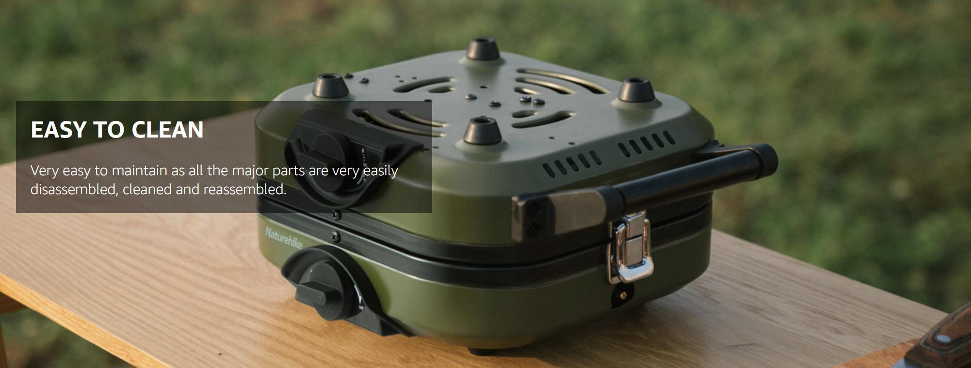 Naturehike 2-Burner Folding Camping Stove with Griddle - Lightweight Portable Gas Stove for Outdoor Cooking, 16000 BTU Adjustable Burners Foldable FathersDayGift