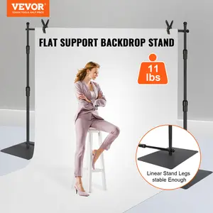 VEVOR 10ft x 10ft Pipe and Silk Fabric Kit, Heavy Duty Background Stand, Carbon Steel Base, Adjustable Background Stand, with 2 Clips and 1 Carrying Bag, Suitable for Weddings, Parties, Events, Photography, and Exhibitions