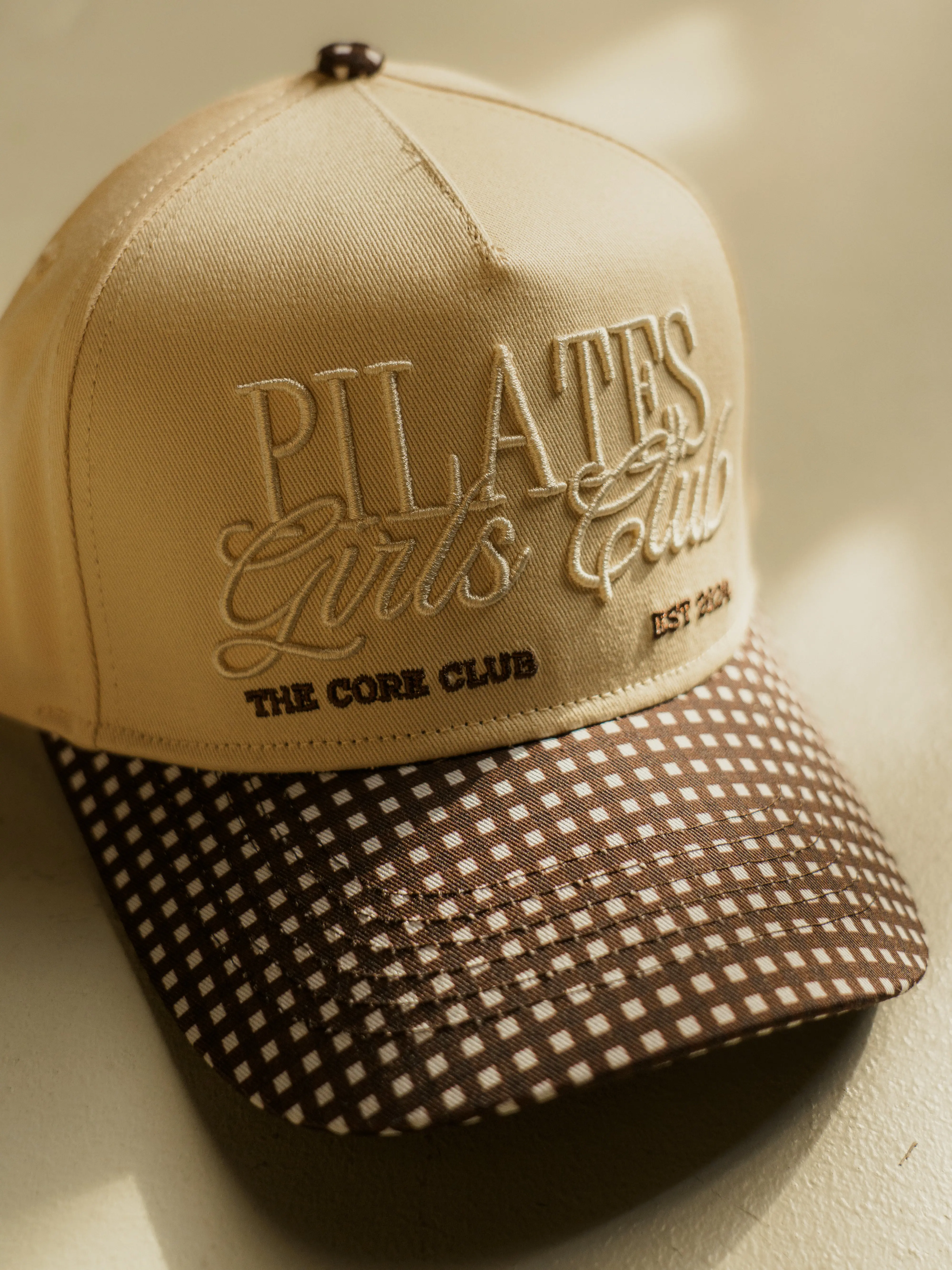 TCC Pilates Girls Club Gingham Baseball Hat | Pilates Outfit Accessory