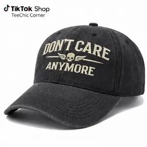 Don't Care Anymore Wash Hat Perfect Gift For Dad Low Profile Dad Hat Pigment Dyed