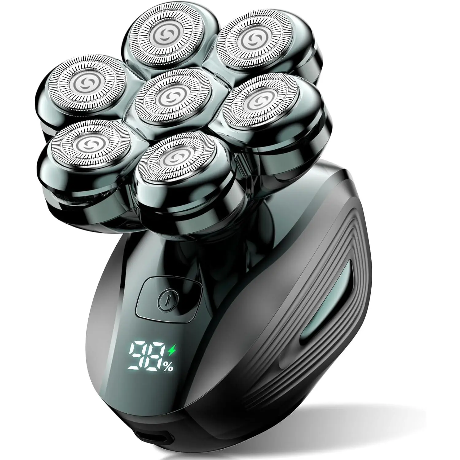 Cordless Rechargeable Battery Head Shaver for Bald Men - Upgraded Detachable Head, IPX7 Waterproof Electric Razor, 7D Lighted LED Display Grooming Kit with Type-C Charging, Fast Charging, Ipx7 Rated