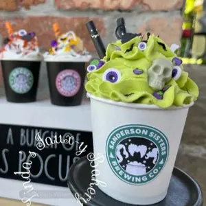 Halloween Hocus Pocus Sanderson Sisters Faux Whipped Cream Coffee Drink / Hocus Pocus Tier Tray Decor / Fake Drink