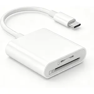USB C SD Card Reader, Type C SD Card Reader, Supports SD and  SD Memory Card Adapters for  15 16 17/iPad/MacBook/, Trail Camera Viewer Plug and Play -2 Slots