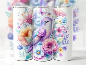 Hummingbird 20 oz Skinny Tumbler Sublimation Straight Tumbler Hummingbird Hummingbird Tumbler