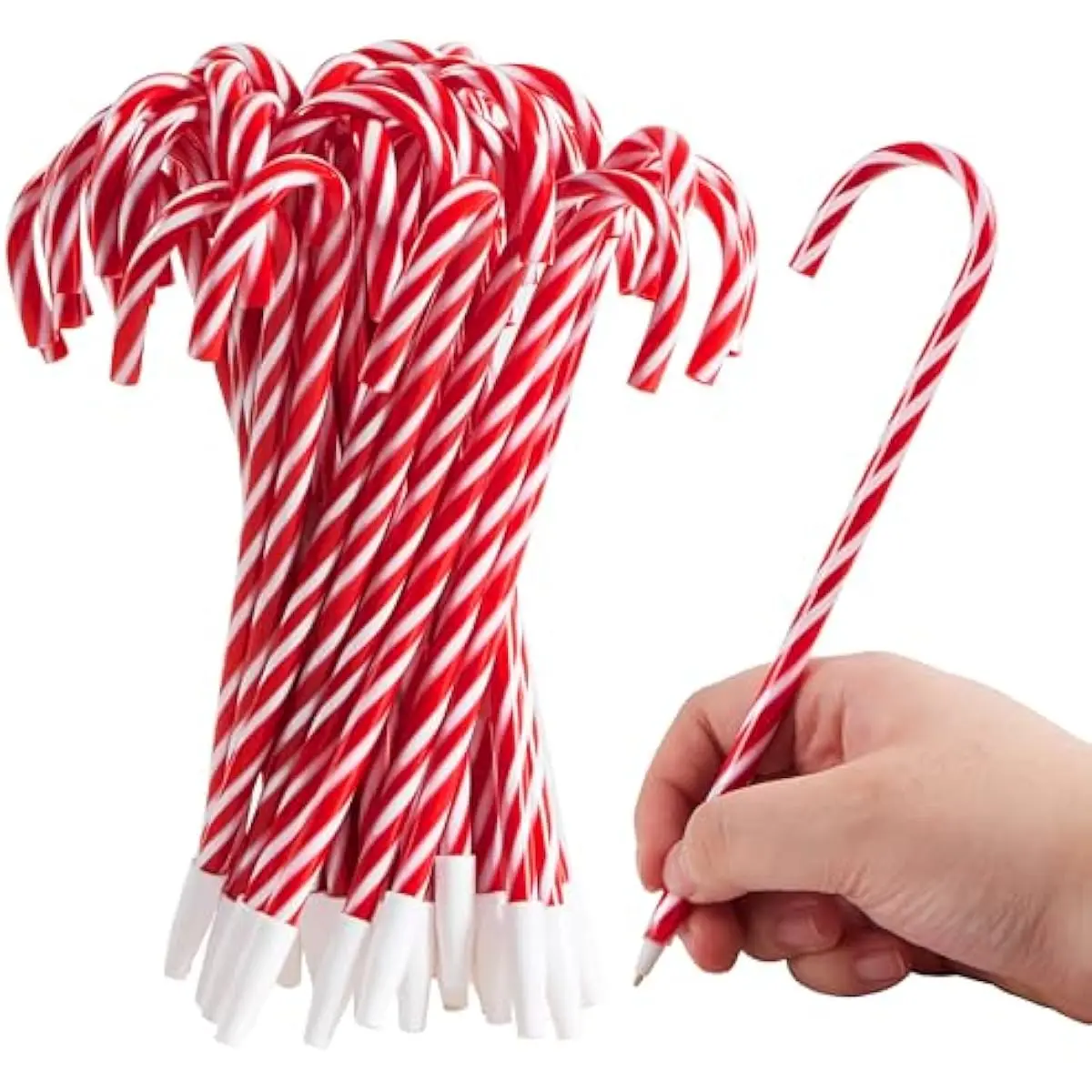 48 Pcs Christmas Candy Cane Ball Point Pens Snowman Umbrella Pens for Xmas Holiday Stationery Supplies Party Gift