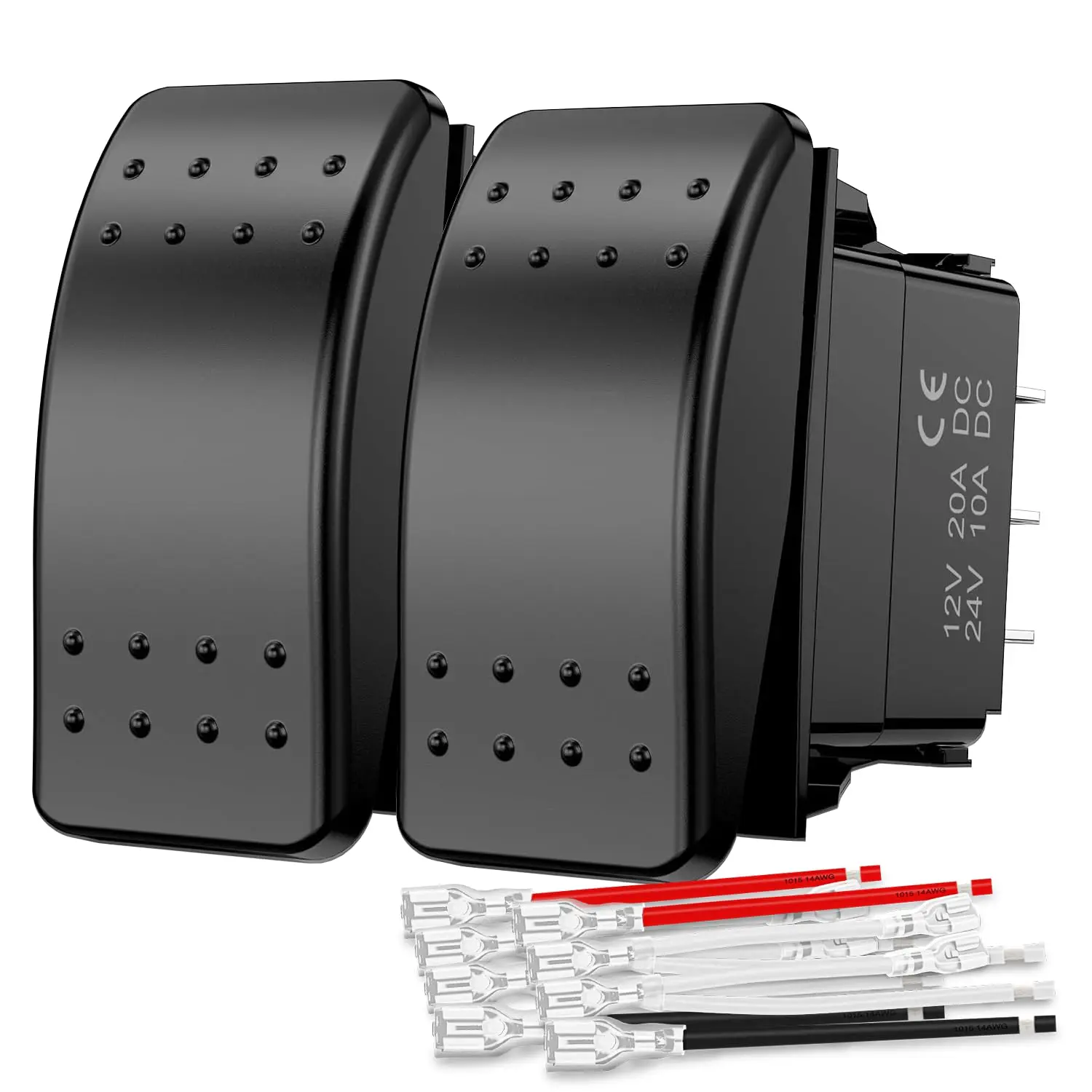 Nlilght 2 Pack Momentary Rocker Switches 6 Pin Waterproof ON Off ON DPDT Toggle Switch 20A/12V 10A/24V with Jumper Wires Set for Cars Trucks Boats ATVs UTVs RVs
