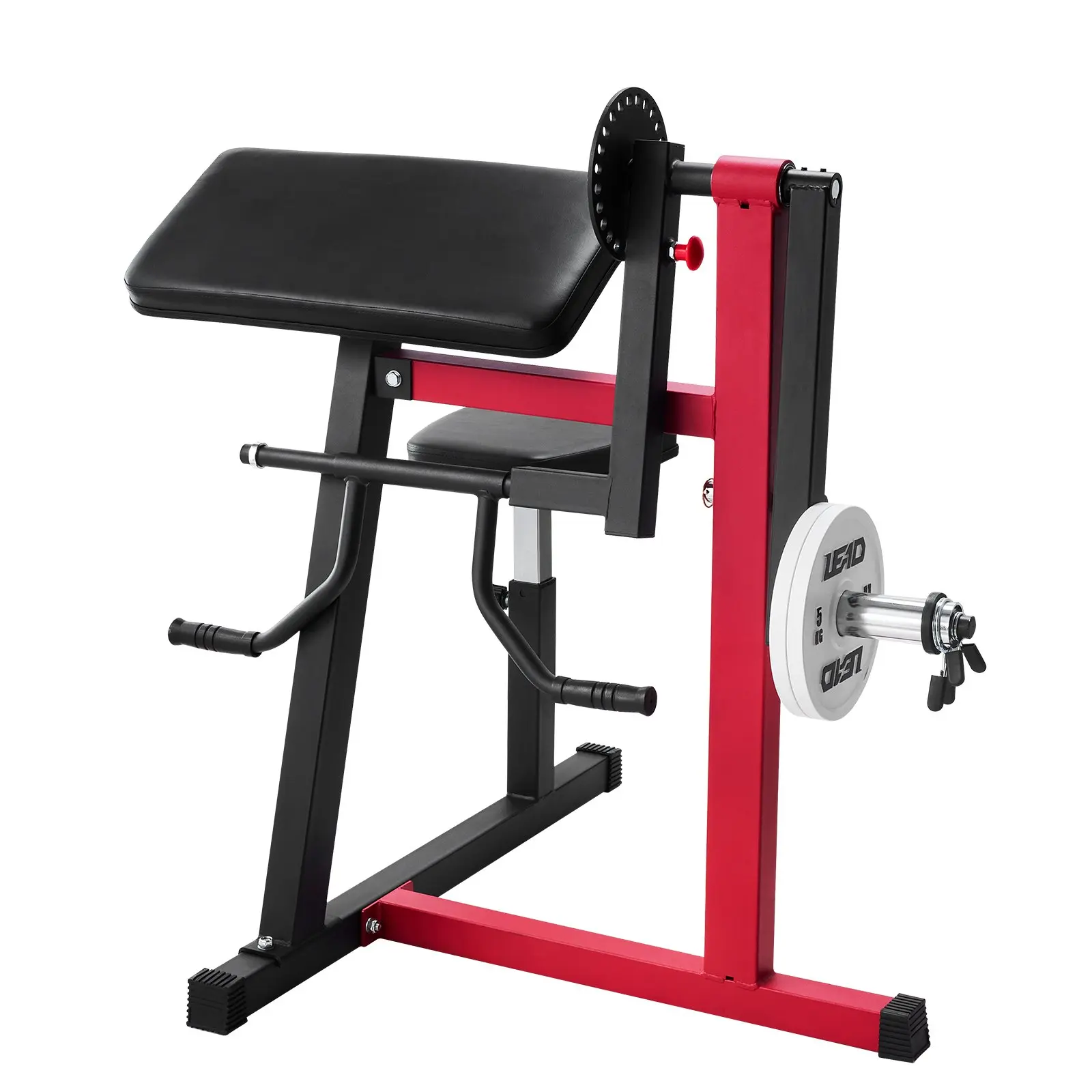 VEVOR 2-in-1 Bicep Curl & Triceps Extension Machine, Heavy-Duty Carbon Steel Preacher Curl Trainer, 165 lbs Max Capacity, Adjustable Seat, Seated Arm Isolation Strength Tool for Home Gym with Lifting Bar, 54.5 Lbs / 24.7 Kg ±3%