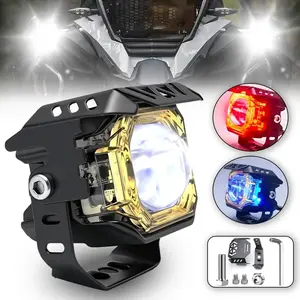 Heyword  1pc LED motorcycle lamp, with both high and low light functions, flashing effect, and adjustable stand