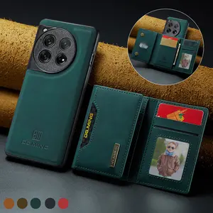 For OnePlus 13 12 11 Magnetic Buckle Flip Leather Wallet Phone Case Shockproof Protect TPU Bumper Cover Multi-card Slot Holder