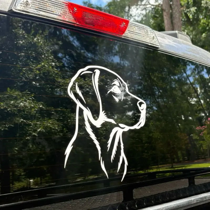 Dog Decal made with durable vinyl for vehicles
