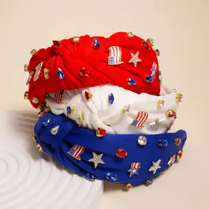 Susan Enamel Charm Crystal Embellished Top Knotted Headband