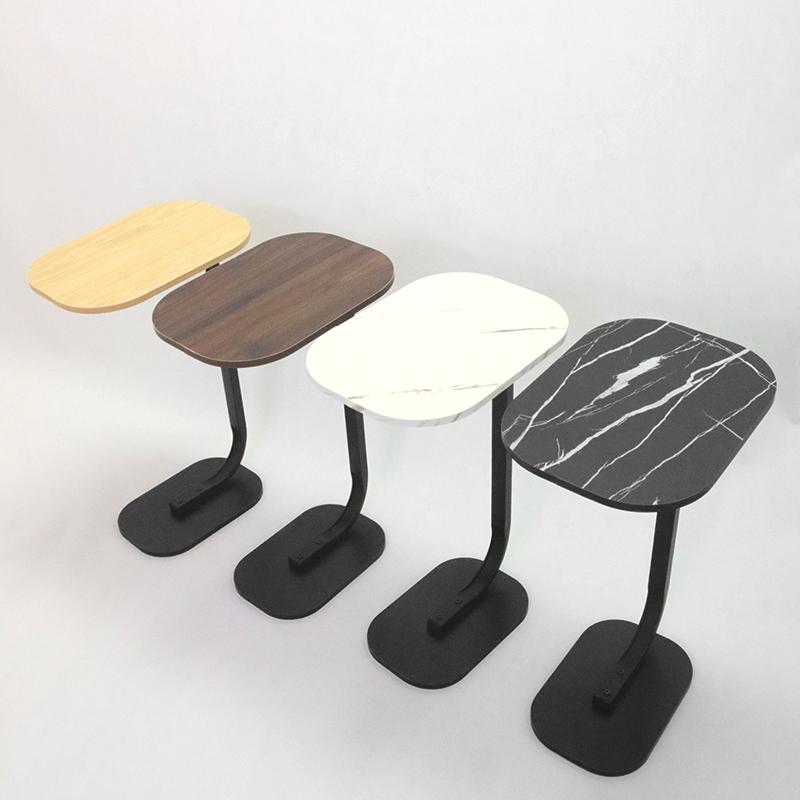 Black Marble Rectangular Side Table Sleek Compact Lightweight Easy to Move for Living Room Bedroom Couch Sofa Nightstand Versatile Home Accent