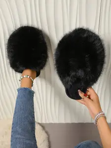 Plush Slip-On Slippers, Fluffy Fleece + Soft Sole Design, Cozy Luxury Style for Home & Out, Ideal Warmth for Every Occasion