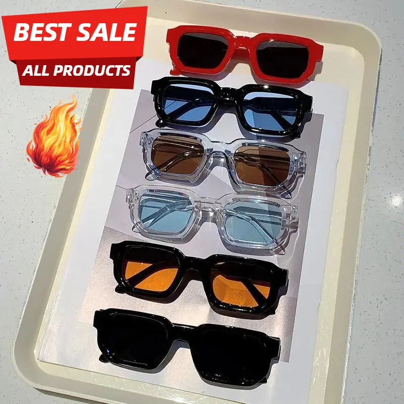 Aeropostale 6-Pack Men's Unisex Vintage Rectangle Sunglasses with UV400 Protection, XL Wide Frames, Retro Design, Outdoor Sports Eyewear