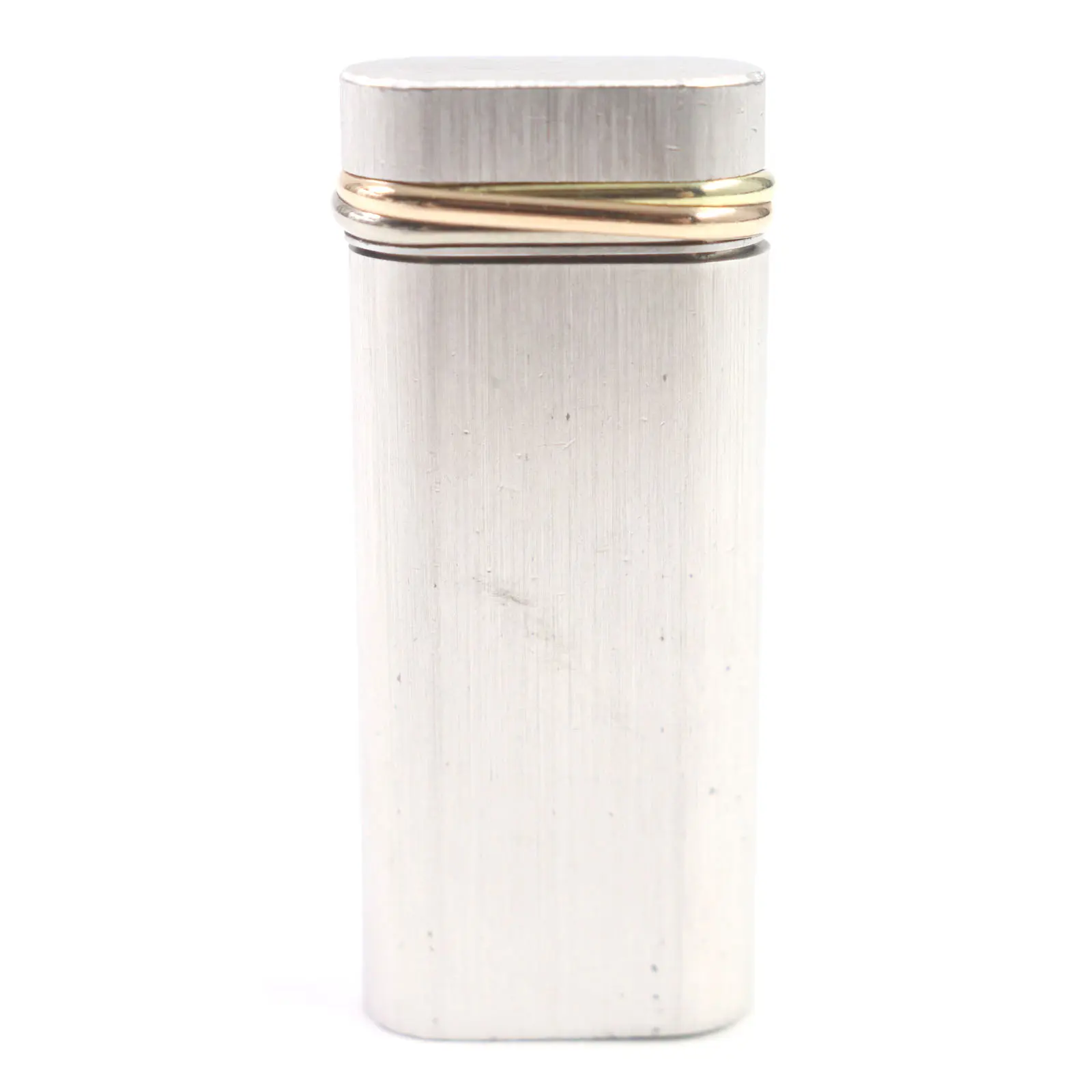 Pre-owned Cartier Sterling Silver 925 (Ag925) Small Leather Goods Trinity Oval Silver Gas Lighter