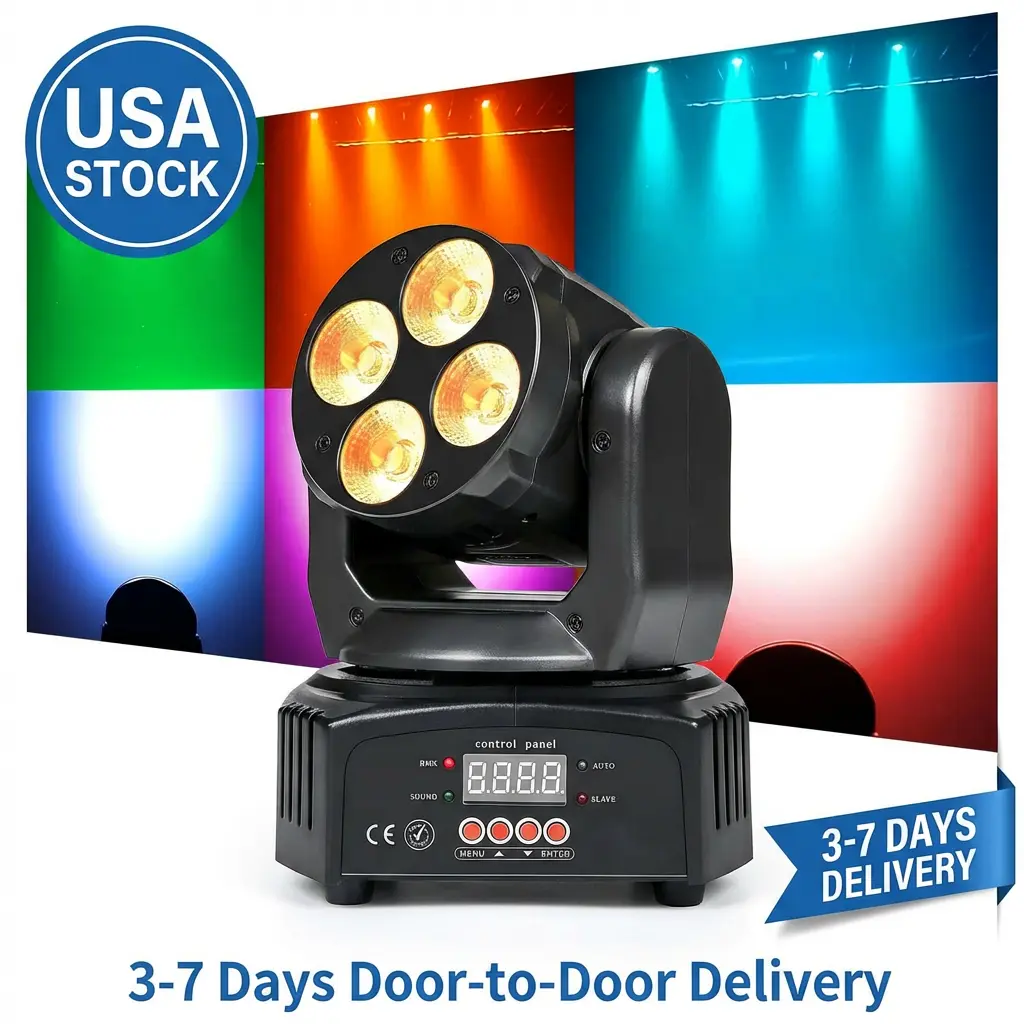 ZKYMZL 50W RGBWA/UV 6-in-1 LED Moving Head Stage Light - 50W Output, Vibrant RGB Lighting, Dynamic LED Lights, Adjustable Brightness, UV+Amber Special Effects, 1-10 Times/Second Rotating Beam, DMX Control for Halloween Party, Disco