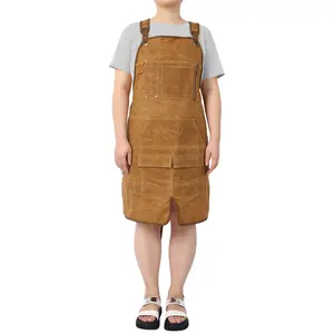 ​​Donext Woodworking Tools, Heavy Duty Waxed Canvas Tool Apron 18oz Water-Resistant, Adjustable Carpenter Apron for Men & Women​