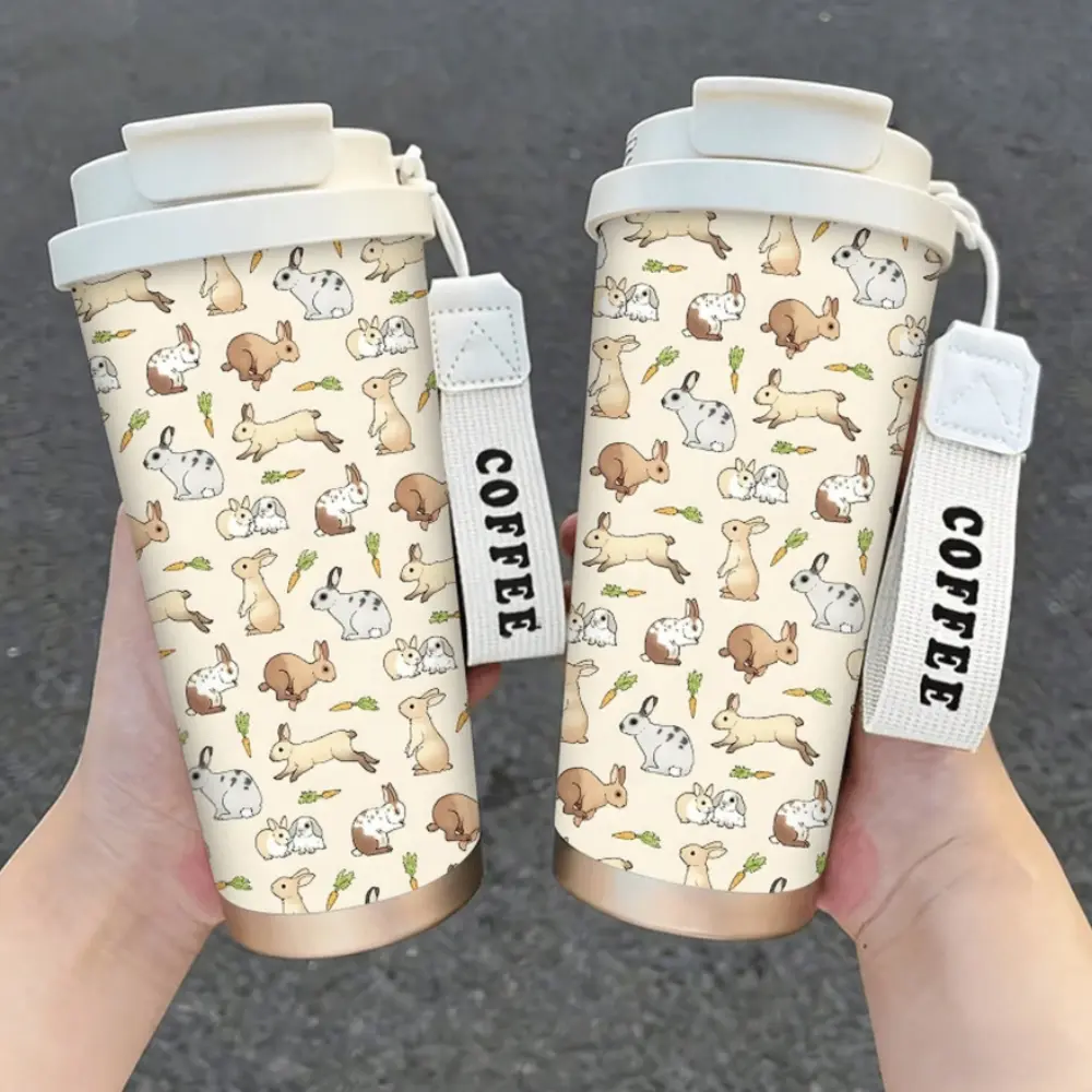 18oz Cute Rabbit Carrot Stainless Steel Insulated Tumbler Double Wall Travel Coffee Mug Hot Cold Cup