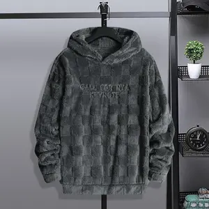 Men's letter embroidered fleece hoodie, stylish casual long-sleeve hooded sports jacket, outdoor men's long-sleeve clothing, streetwear, trendy clothing, suitable for everyday wear, suitable for spring and autumn seasons