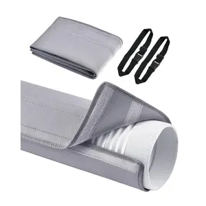 fathersdaygift VEVOR Air Conditioner Hose Cover Wrap, Portable AC Hose Duct Vent Cover Sleeve, Insulation Sleeve for 5 5.9 Diameter Exhaust Hoses Tube, Easy Installation with 2 Adjustable Buckle Straps, Gray