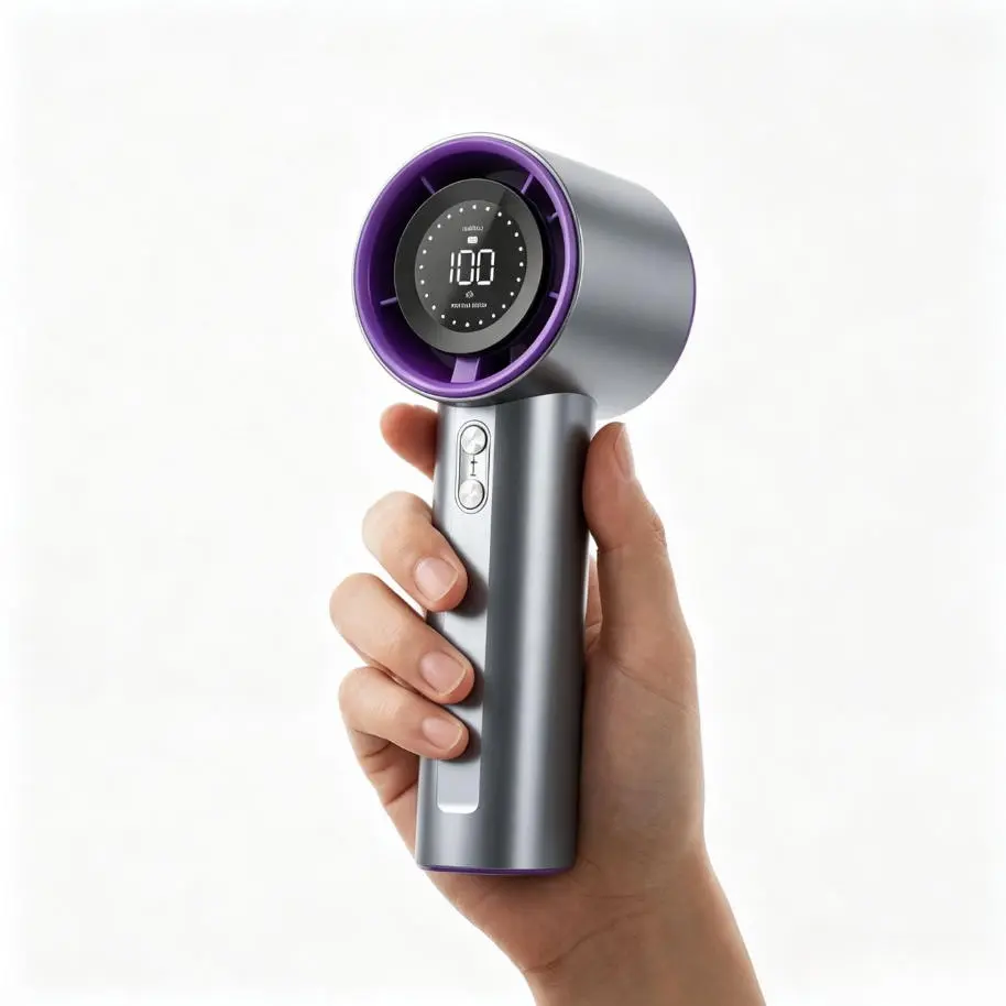 Portable Handheld Turbo Fan, High-Speed Fan, 5 Gear Wind, Up to 12 Working Hours, 3 IN 1 Hand Fan Rechargeable with Air Turbo Tech Cooling Fan for Outdoor Activities, Travel