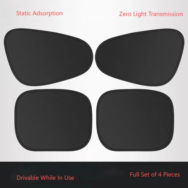4-PCS Universal Fit Opaque Car Side Window Sunshade Set, UV-Blocking Privacy Shield, Protects Interior for All Cars
