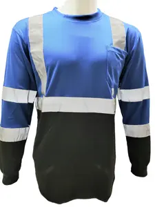 High Visibility Reflective Blue with Black Bottom Safety shirt  ( see size information on Description
