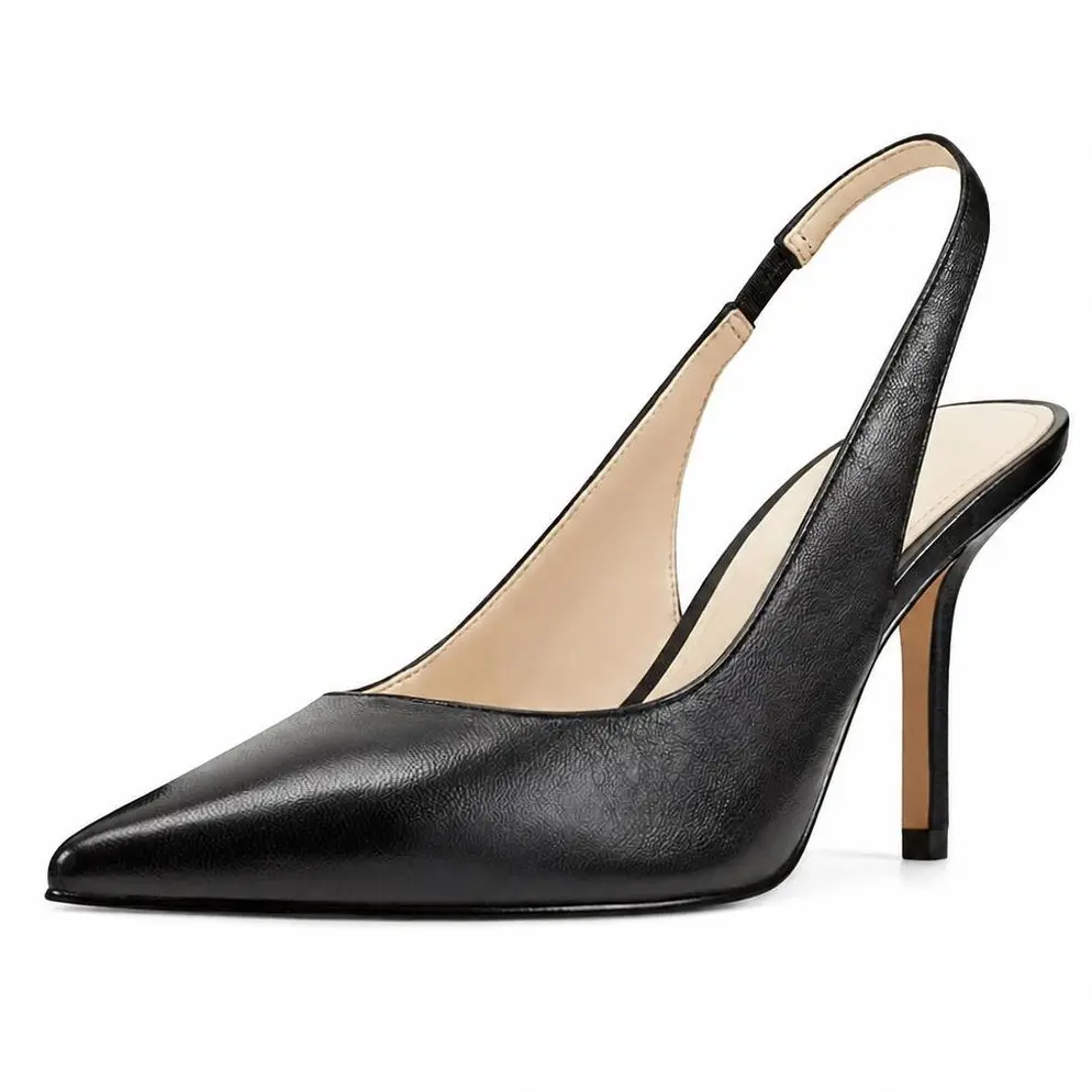 Coutgo Womens Slingback Pointed Toe Stiletto Pumps Slip-on High Heels Office Lady Sandals Party Prom Dress Shoes