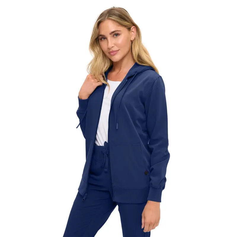 Monarch Women's Zip-Up Scrub Hoodie Jacket | Lightweight Nursing Jacket (4301)