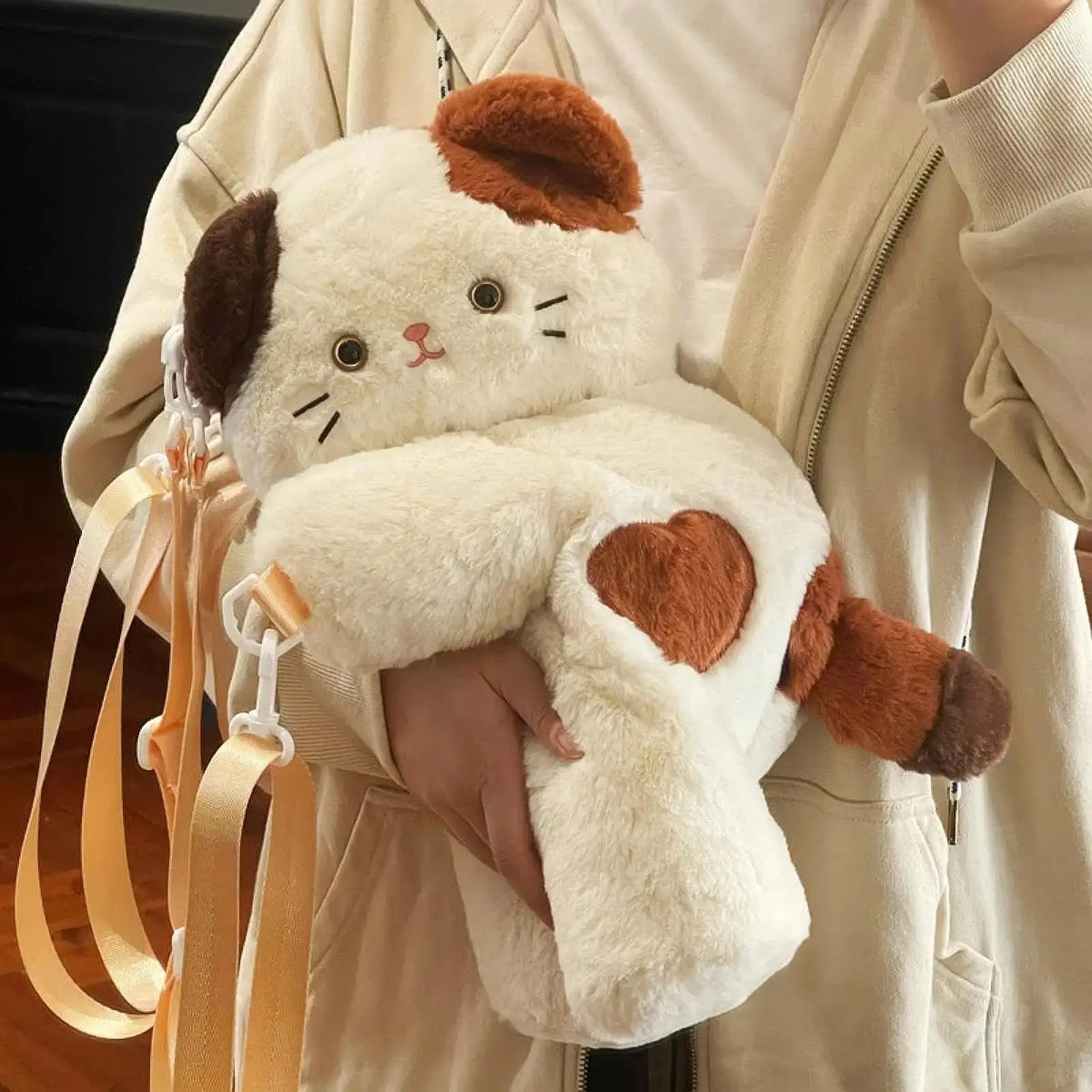 Cat Plush Crossbody Bag Fashion Comfortable Purse for Shopping Outdoor Dating