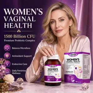 DHOP Luxury Women’s Intimate Probiotic Capsules, 1500 Billion CFU Cranberry Complex, Endocrine & Anti-Aging Support for Feminine Health, 60 Capsules
