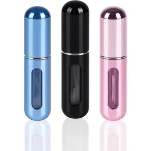Mini Refillable Perfume Atomizer – Travel-Size Spray Bottle for Fragrance, Easy Refill, Leak-Proof Design, Compact Scent Dispenser for Purse or Pocket - Variety Pack of 3