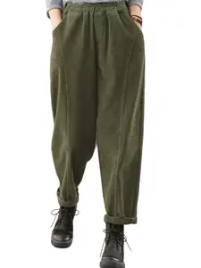 Plus Size Corduroy Fashion Casual Pants, Comfortable and Stylish, Perfect for Everyday Wear, Women's High Waist Jeans Alternative, Fitted