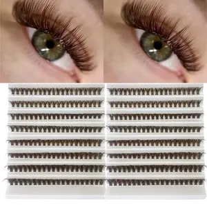 2 Boxes of 400 Clusters of 40D Lashes, C-Shaped Curly False Eyelashes, Long & Fluffy, 9-16mm, Easy Application, Comfortable Wear