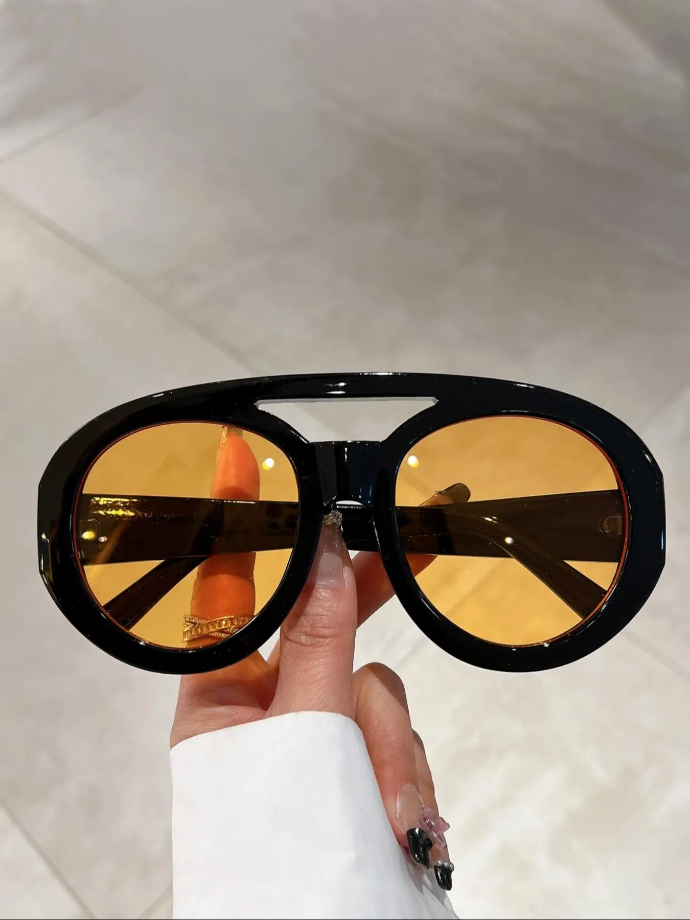 New women Glasses Large Frame Double Brige Round Trendy Casual Aviator Fashion Personality Trend Retro Glasses Suitable Daily Travel Wear Decoration Stylish Glasses